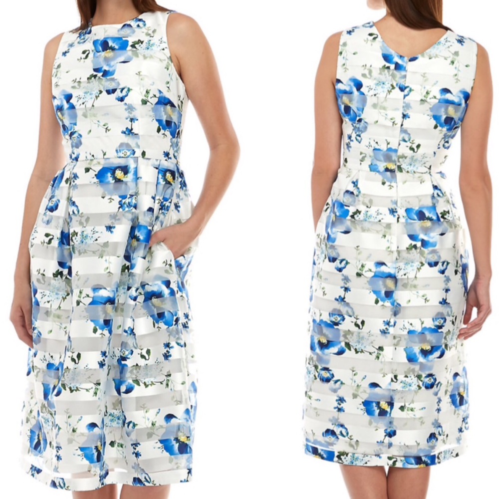 NWT Donna Ricco Floral Fit And Flare Dress